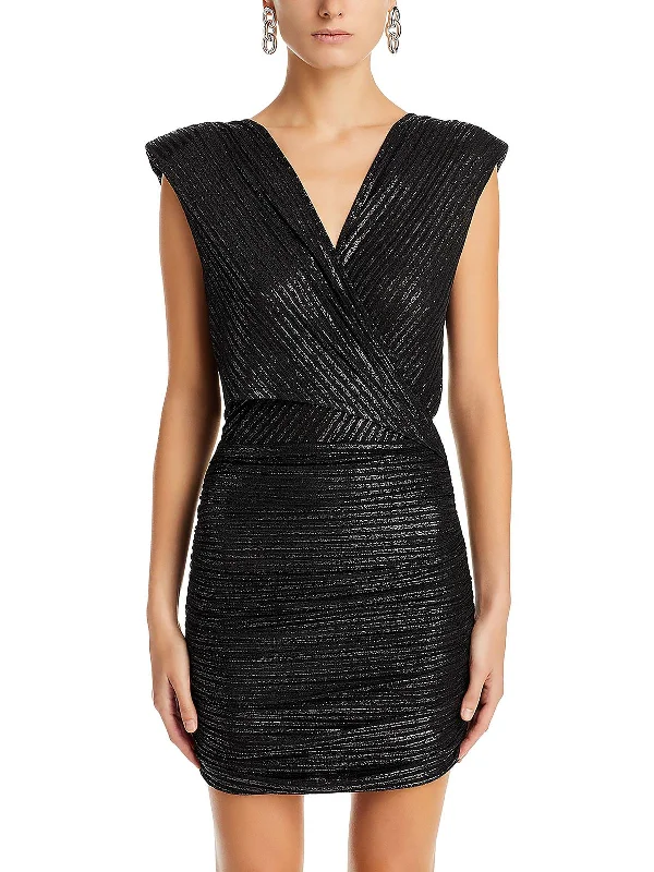 Don't Wait Alma Womens Metallic Mini Cocktail And Party Dress