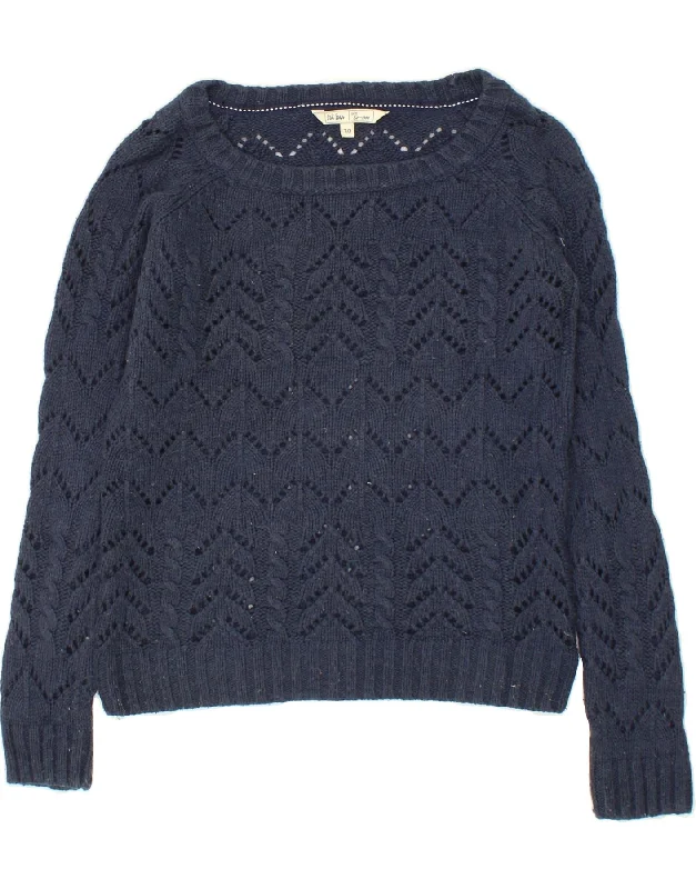 Best Bargains FAT FACE Womens Boat Neck Jumper Sweater UK 10 Small Navy Blue
