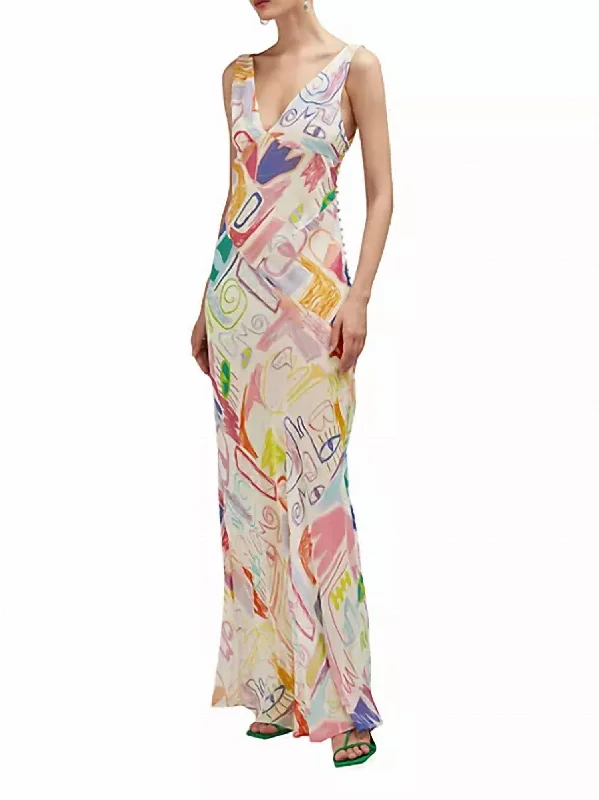 Melanie Dress In Abstract Courage