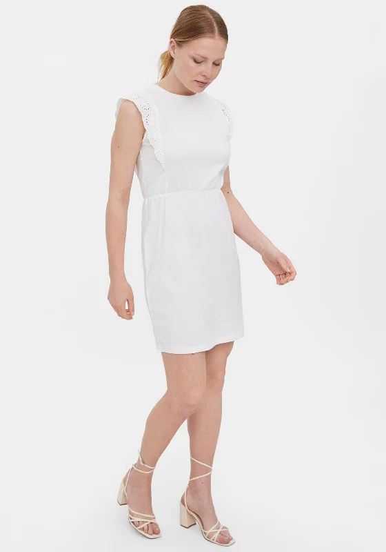 Seasonal Sale Vero Moda Holly Lace Sleeve Mini Dress, Snow White
