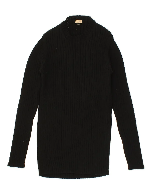 Deal of the Week MALO Womens Crew Neck Jumper Sweater IT 42 Medium Black Wool