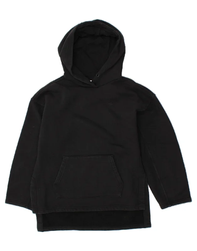 YEAR-End Sale ADIDAS Womens Oversized Hoodie Jumper UK 6 XS Black Cotton