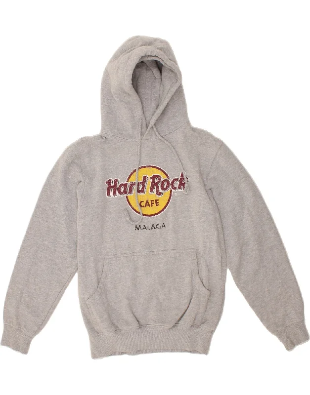 HARD ROCK CAFE Womens Malaga Graphic Hoodie Jumper UK 14 Medium Grey