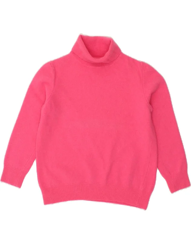 Special Discount BENETTON Womens Crop Roll Neck Jumper Sweater UK 14 Large Pink Wool