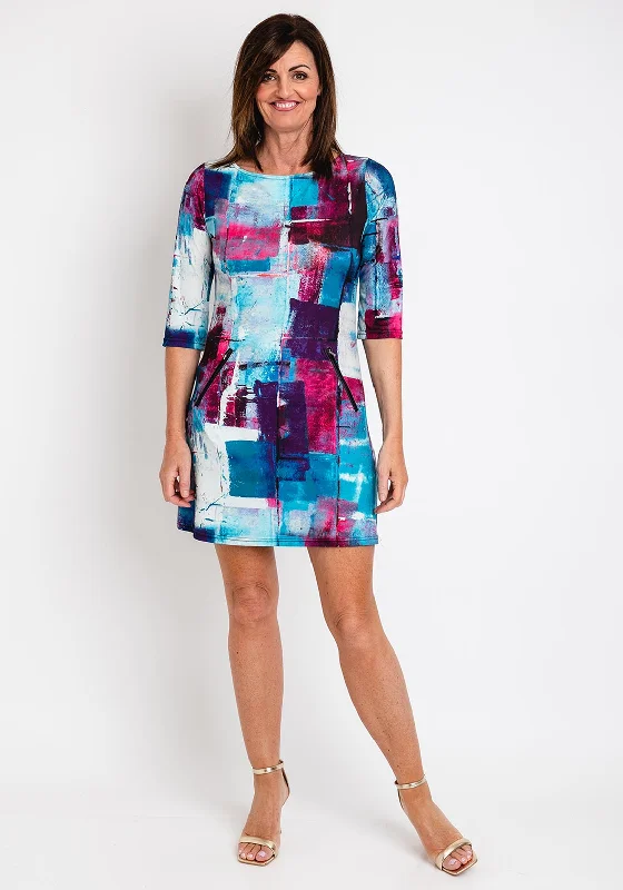 Seasonal Sale Serafina Collection Shift Mini Dress, Blue Multi