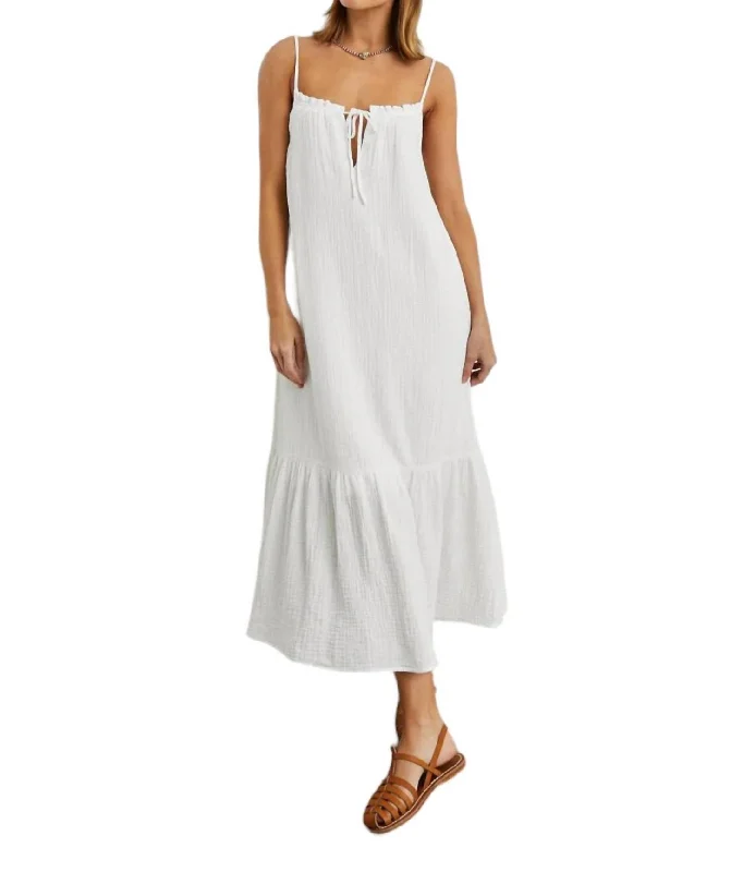 Hurry In Marseille Dress In White