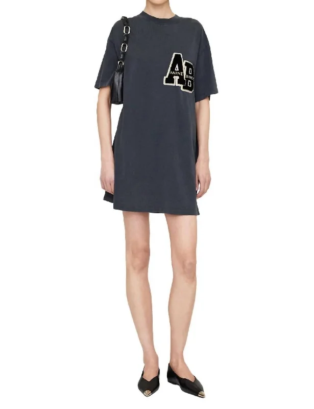 Big Discounts Beth Letterman Mini Dress In Washed Black