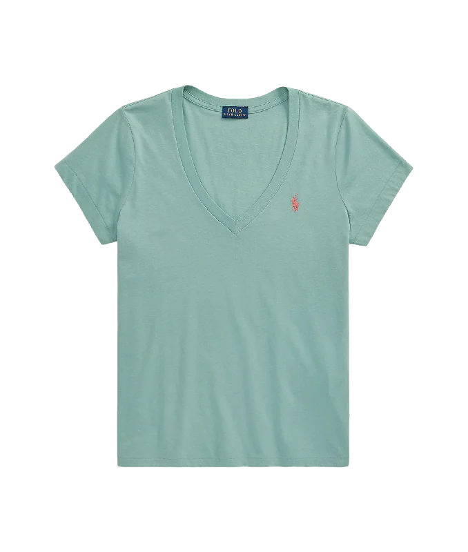 New Deals Cotton Jersey V-neck Tee - Green