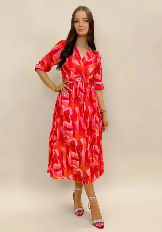 Instant Discount Kate & Pippa Positano Midi Dress, Orange & Pink