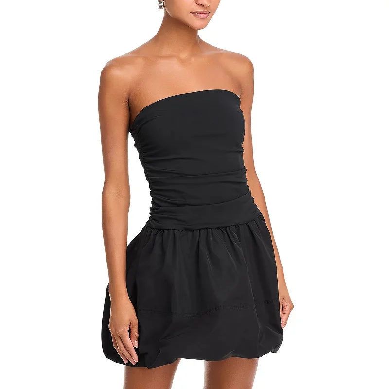 Womens Mini Strapless Fit & Flare Dress