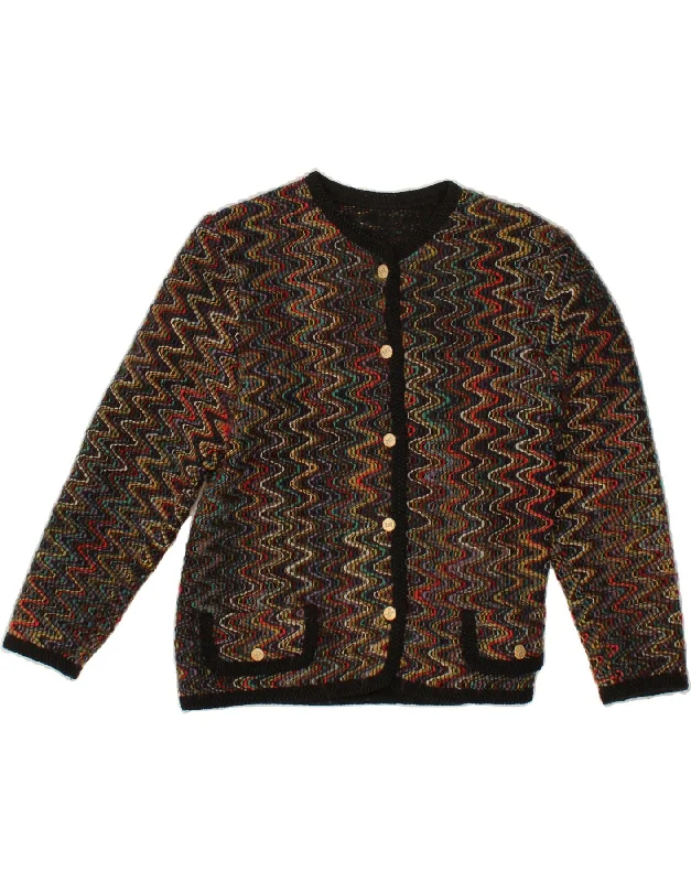 VINTAGE Womens Cardigan Sweater UK 14 Medium Multicoloured