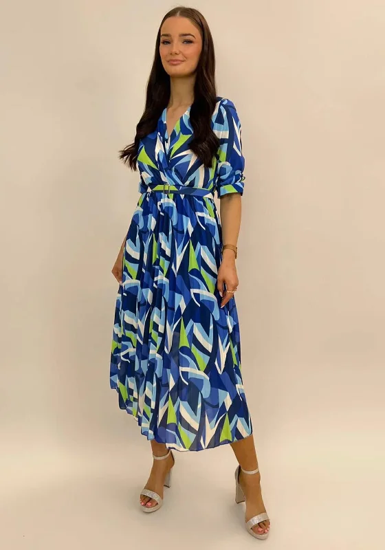 Early Access Kate & Pippa Positano Midi Dress, Blue & Lime