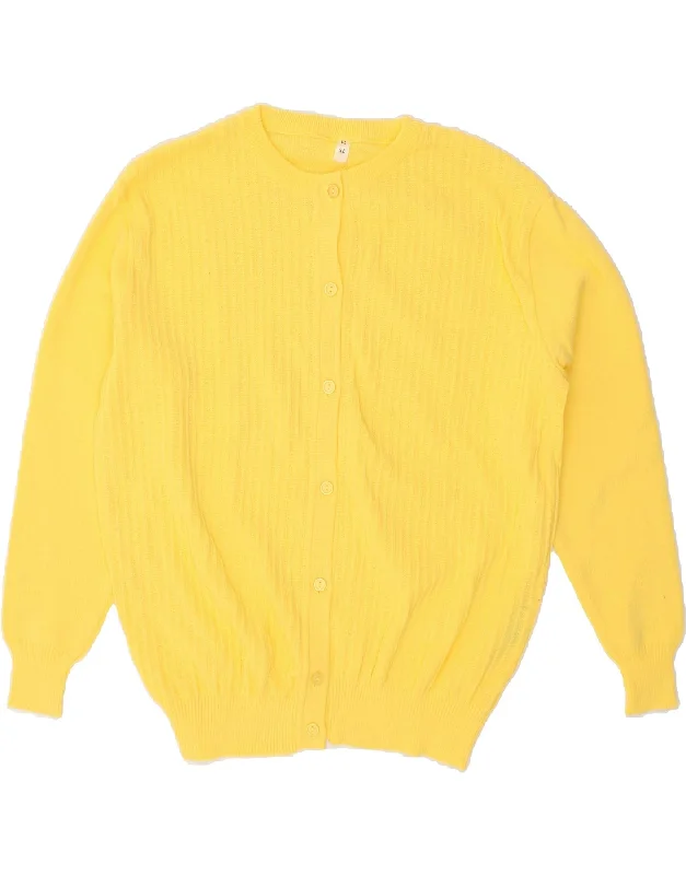 Bargain Blast VINTAGE Womens Cardigan Sweater UK 16 Large Yellow