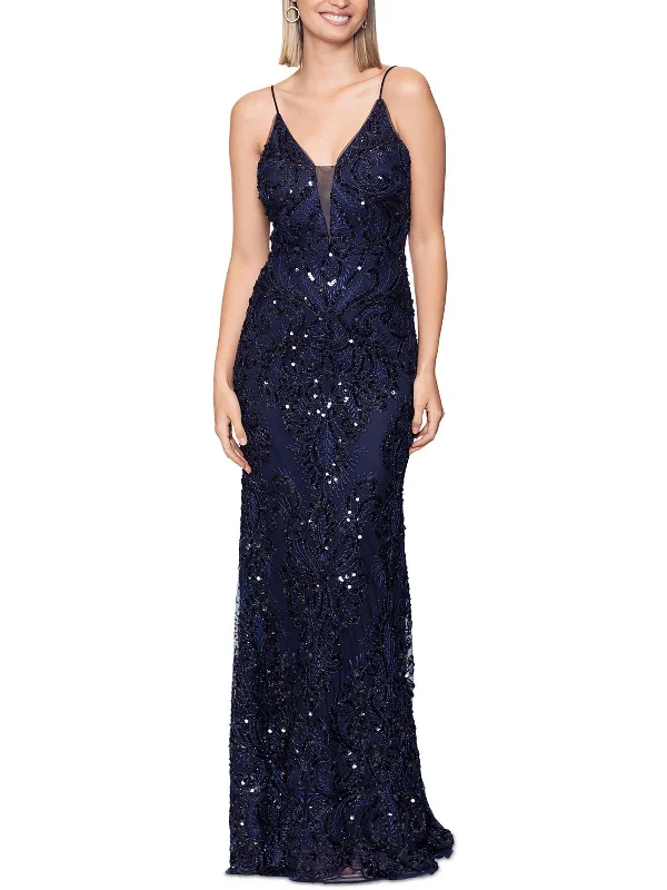 Price Cut Womens Full Length Sequined Evening Dress