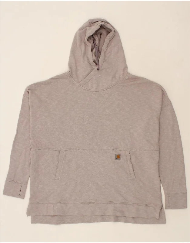 Exclusive Deal CARHARTT Womens Relaxed Fit Hoodie Jumper UK 16/18 XL Grey Cotton