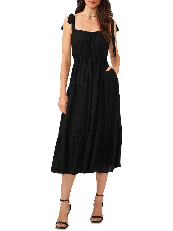 Blowout Sale Womens Pleated Boho Midi Dress