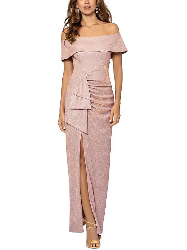 Best Bargains Womens Metallic Polyester Evening Dress