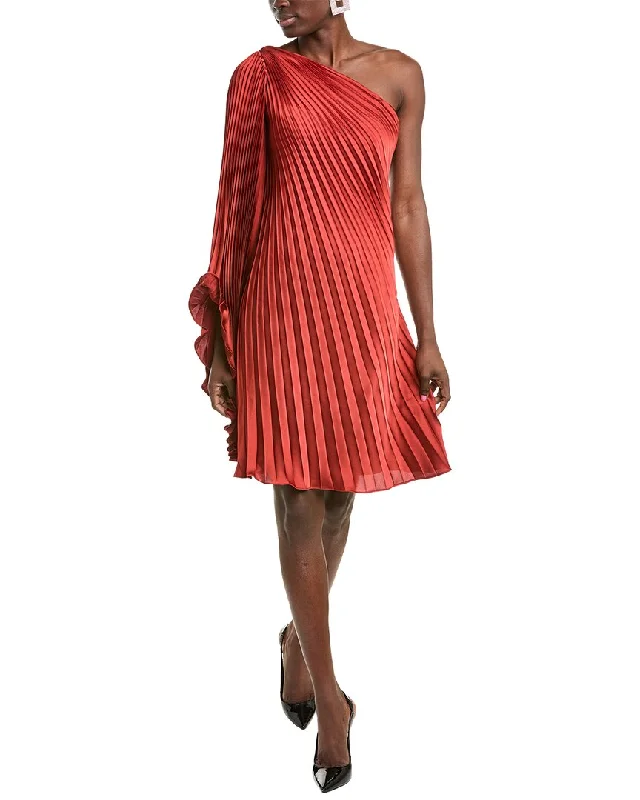 Rene Ruiz One-Shoulder Pleated Cocktail Dress