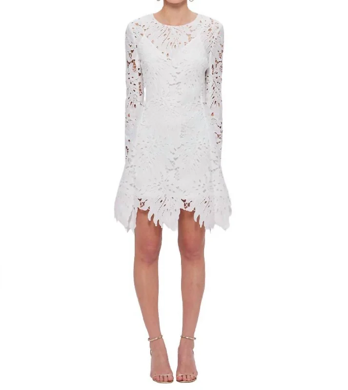 Instant Discount Selena Lace Mini Dress In Snow