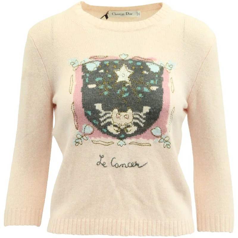 Dior Cancer Zodiac Sweater in Light Pink Cashmere