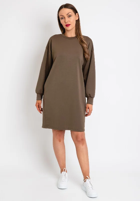 Deal Frenzy Serafina Collection Casual Jumper Dress, Khaki
