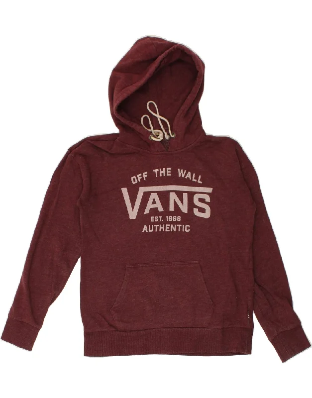 Big Savings VANS Womens Graphic Hoodie Jumper UK 10 Small Burgundy Cotton