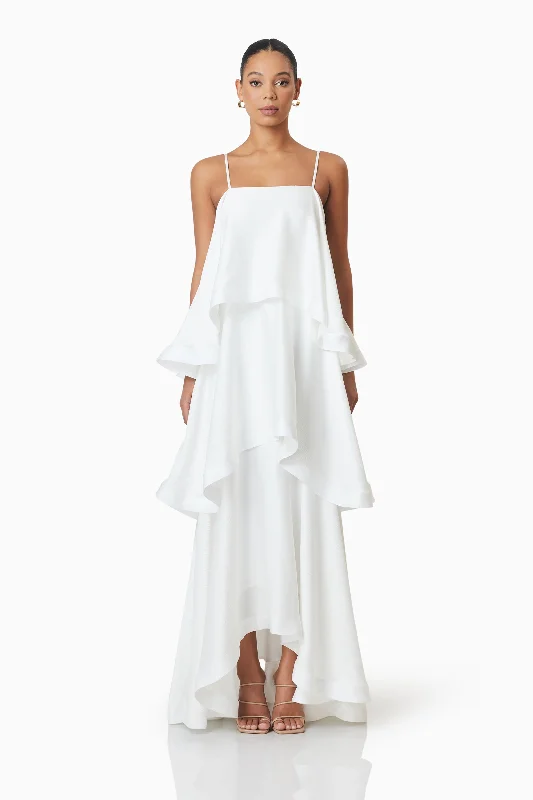 Weekend Deal Tilly Tiered Maxi Dress in White