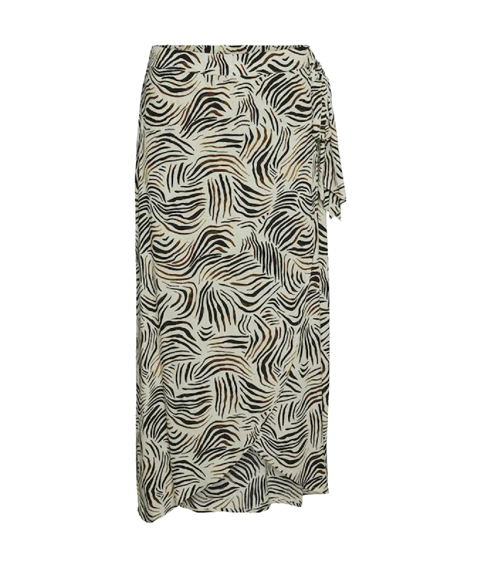 Price Cut High Waisted Midi Wrap Skirt - Multi