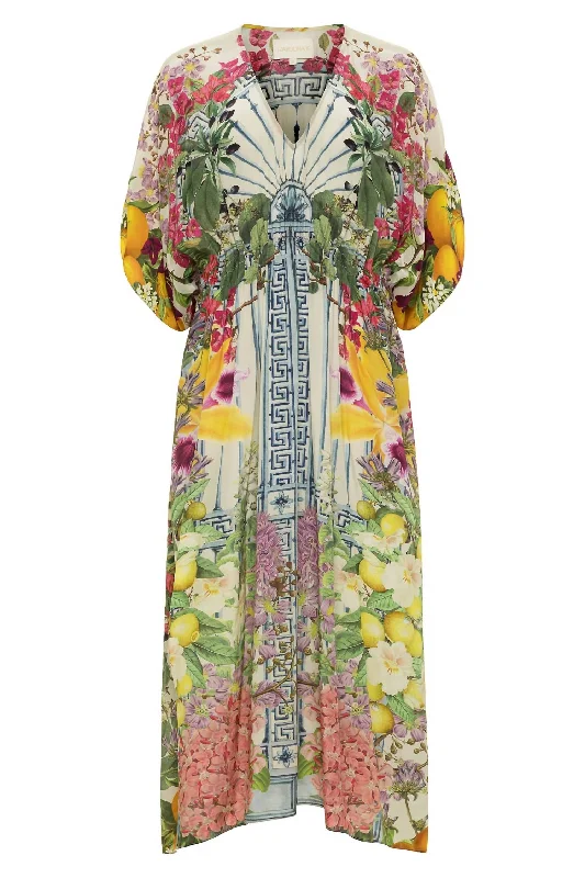 Guida Kaftan In Floral Greek