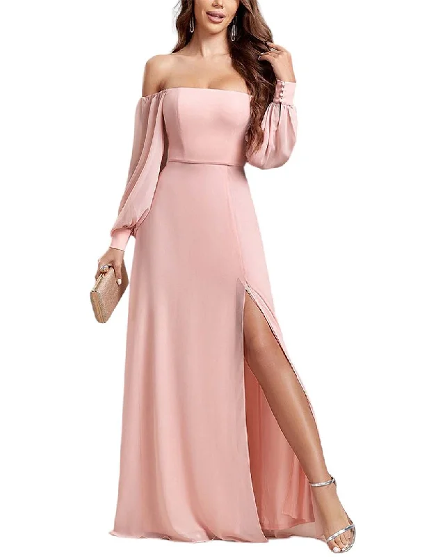 Super Deal Luna Tuccini Off-The-Shoulder Maxi Dress