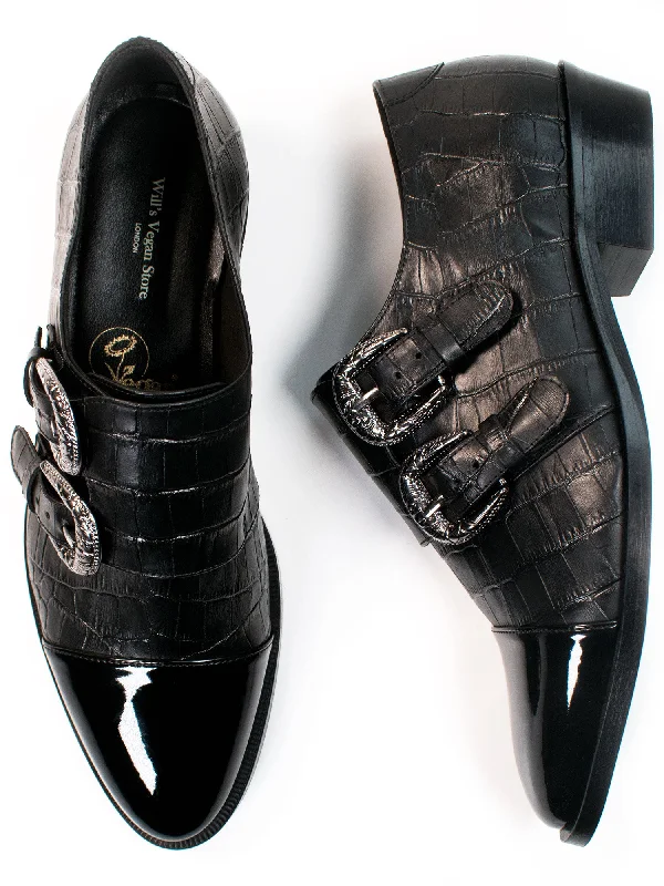 Holiday Sale Mock Croc Monk Straps
