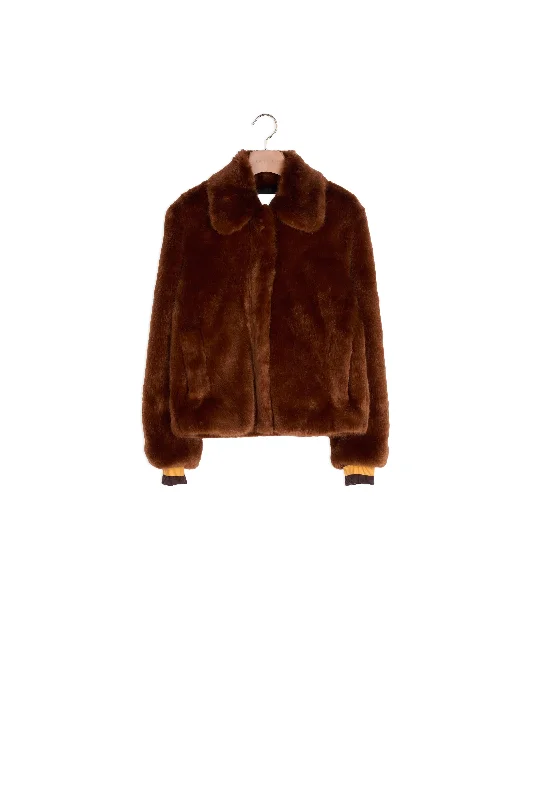 Epic Deals Veste fausse fourrure détails élastiqués