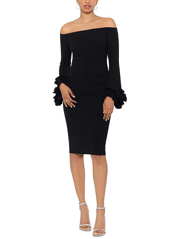 Deal Dash Womens Off-The-Shoulder Knee-Length Cocktail And Party Dress