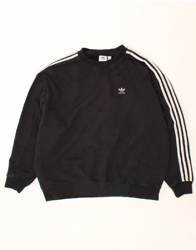 ADIDAS Womens Oversized Sweatshirt Jumper UK 6 XS  Black