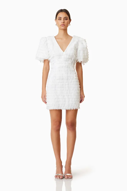 Today Only Hailey Textured 3D Mini Dress In White