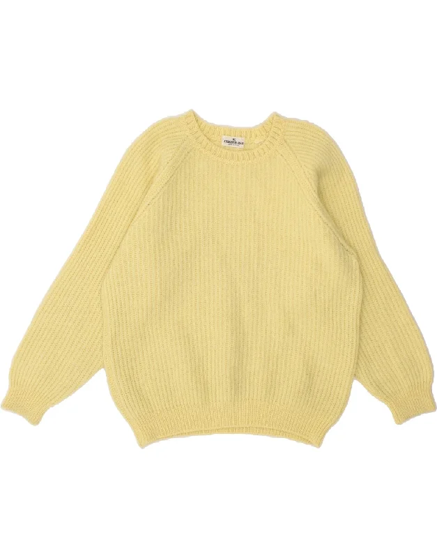 Seasonal Clearance CERRUTI 1881 Womens Boat Neck Jumper Sweater UK 14 Medium Yellow