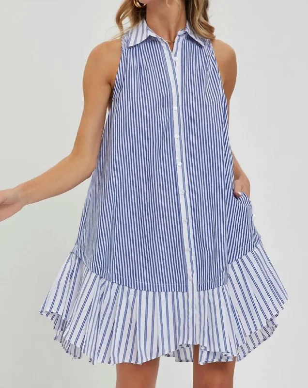 Deal of the Week Striped Shirt Dress In Blue Stripe