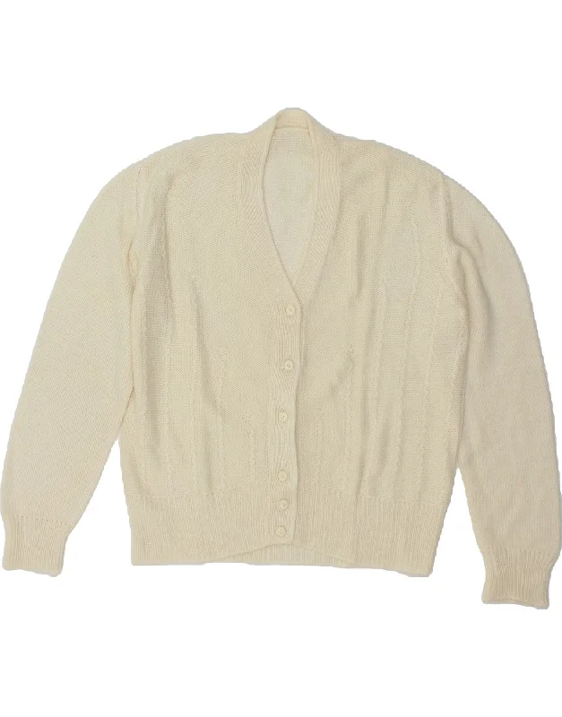 Price Break VINTAGE Womens Cardigan Sweater UK 16 Large White