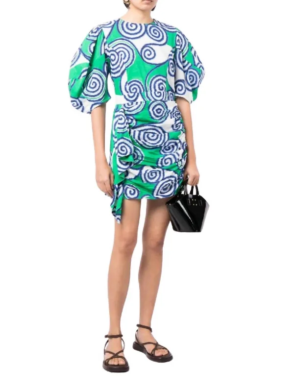 Act Fast Pia Mini Dress In Lagoon Multicolor