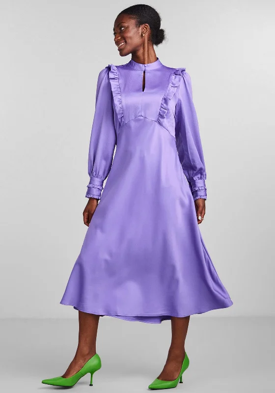 Big Discounts Y.A.S Dahlia Ruffle Midi Dress, Purple