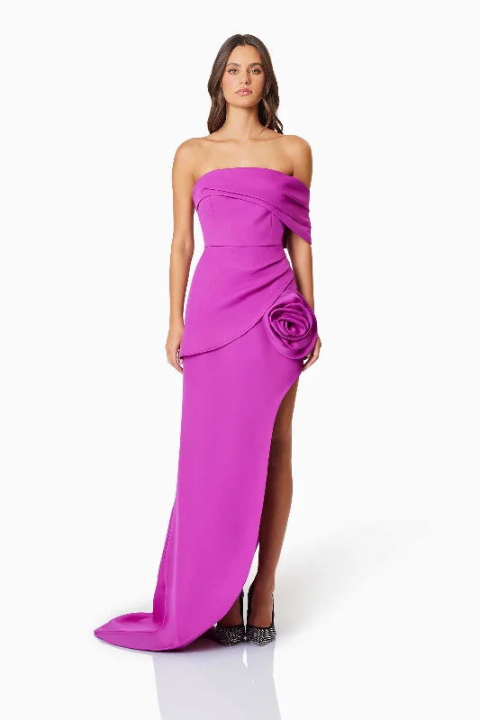 Online Specials Bethany Off The Shoulder Maxi Gown In Purple