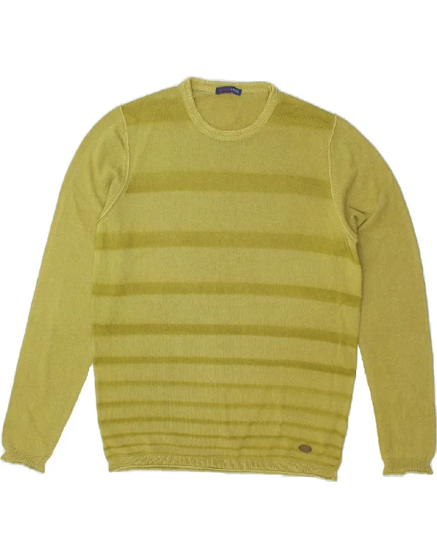 Final Markdown TRUSSARDI Womens Crew Neck Jumper Sweater UK 14 Medium Green Striped