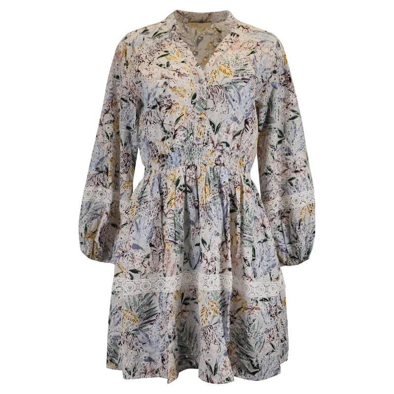 Low Prices Maje Rapsodia Jungle-print Mini Dress in Multicolor Cotton