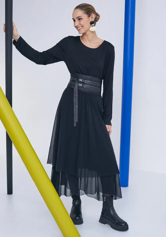 Bonus Savings Naya Mesh Skirt Maxi Dress, Black