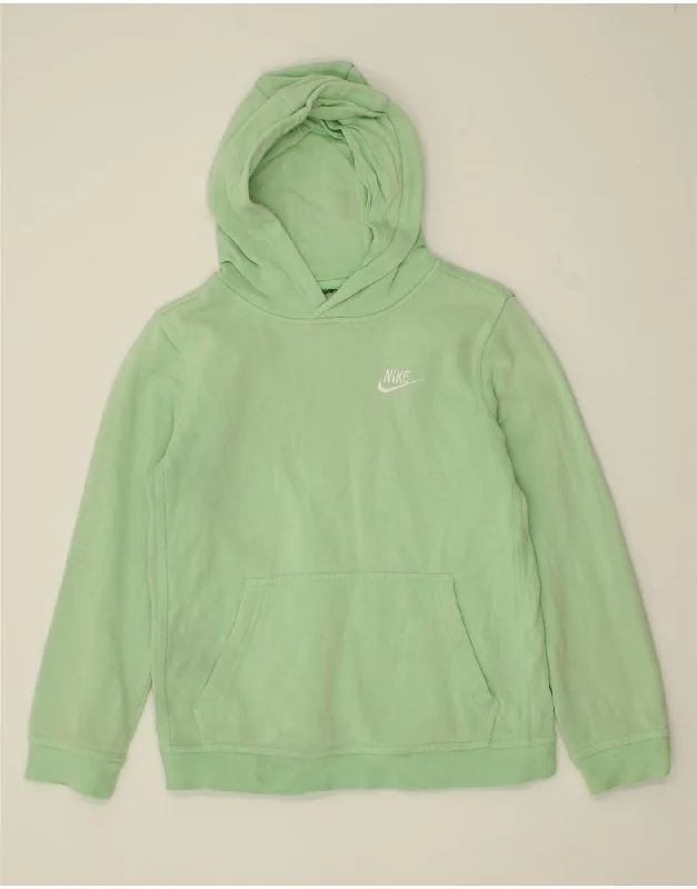 Daily Deals NIKE Womens Hoodie Jumper UK 14 Large Green Cotton
