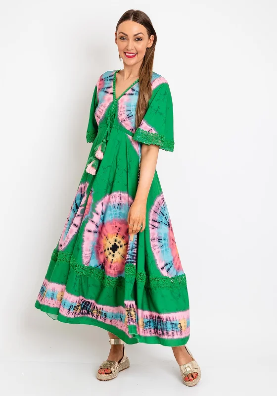 Sale Event The Serafina Collection Tie Dye Print Maxi Dress, Green