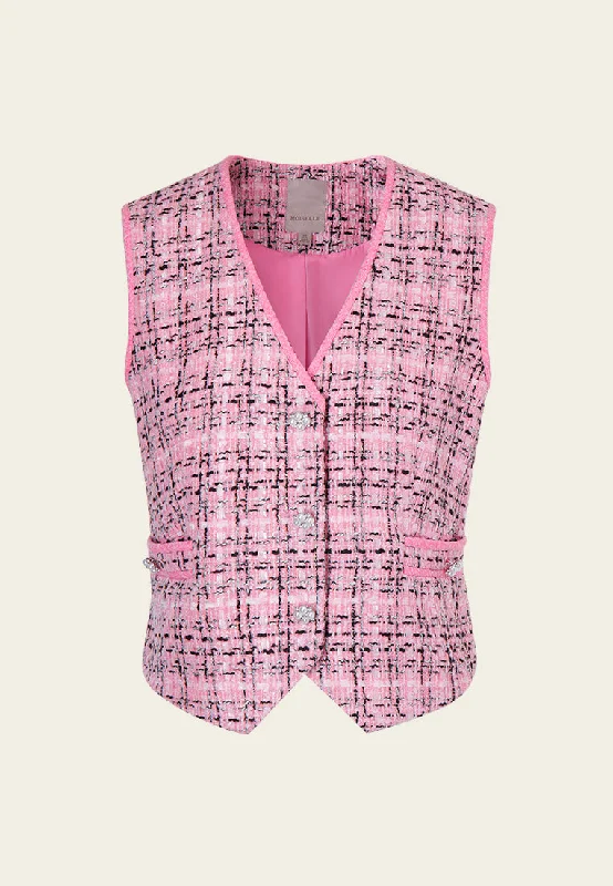 Can't Miss Check Button Fastening Tweed Waistcoat