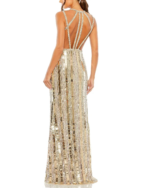 Price Reduction Womens Embellished Formal Evening Dress