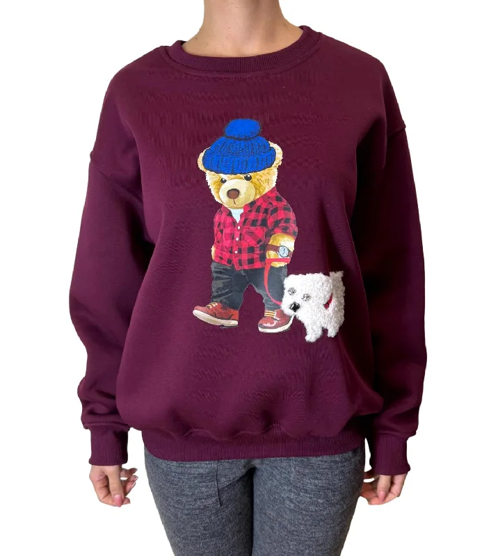 Midnight Sale Dixie felpa bordeaux donna