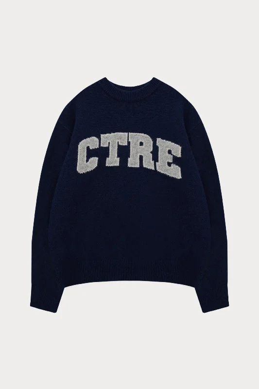 New Markdowns CTRE KNITTED SWEATSHIRT - NAVY
